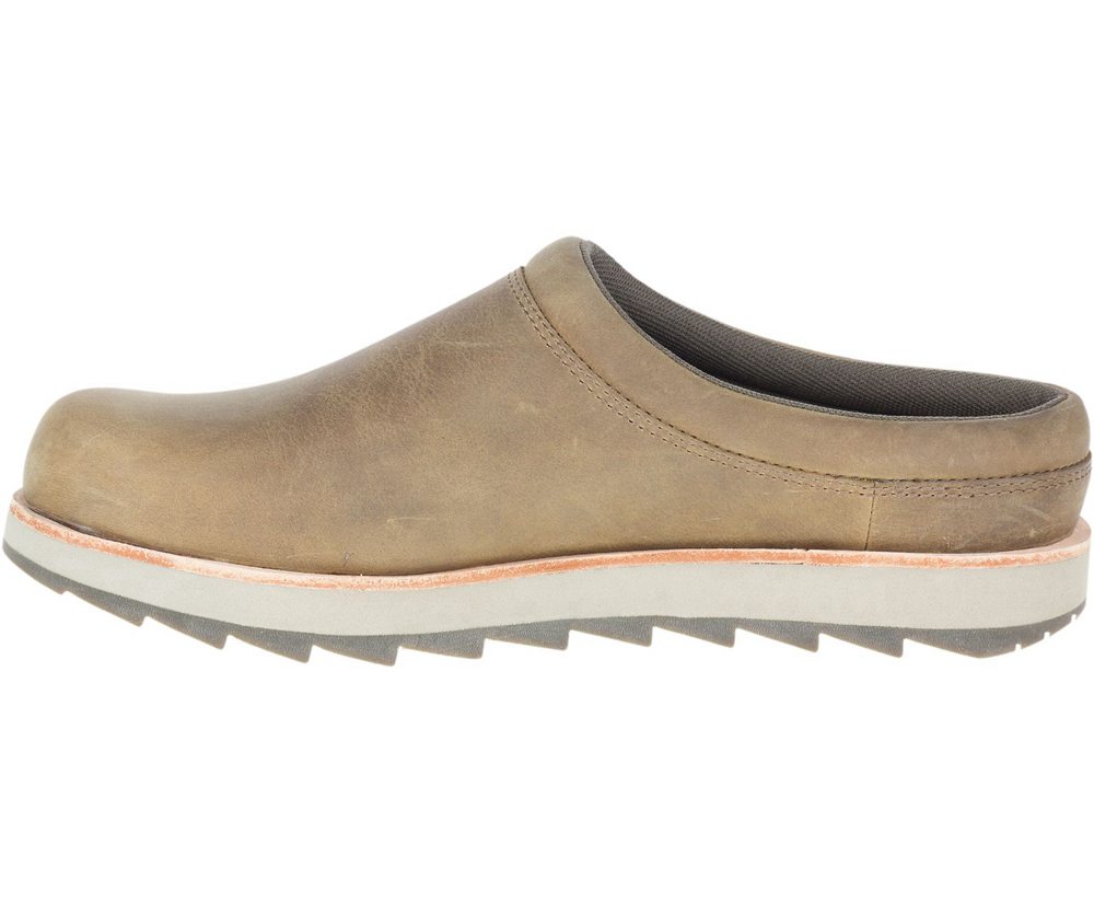Merrell Slip Ons Brown - Juno Clog Leather - Mens 09XSMHDLZ